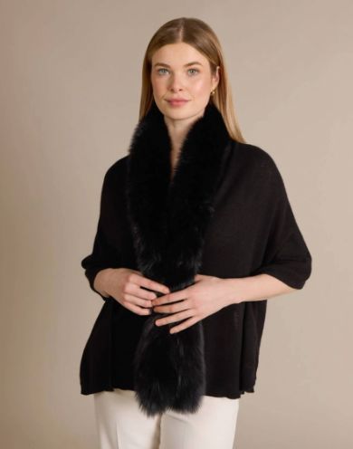 Ebony Cashmere/Fox Wrap - LX3009-E