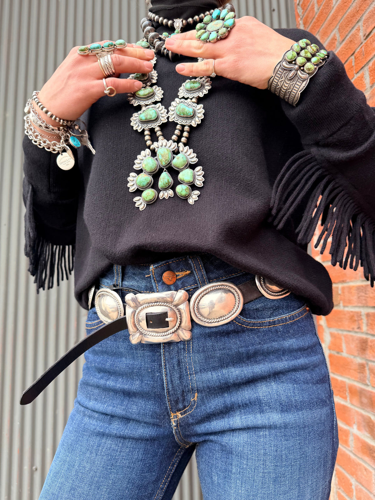 Ebony Cheyenne Fringed Sweater - 2571E