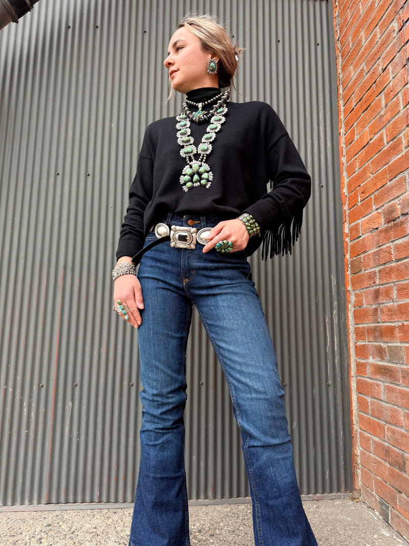 Ebony Cheyenne Fringed Sweater - 2571E