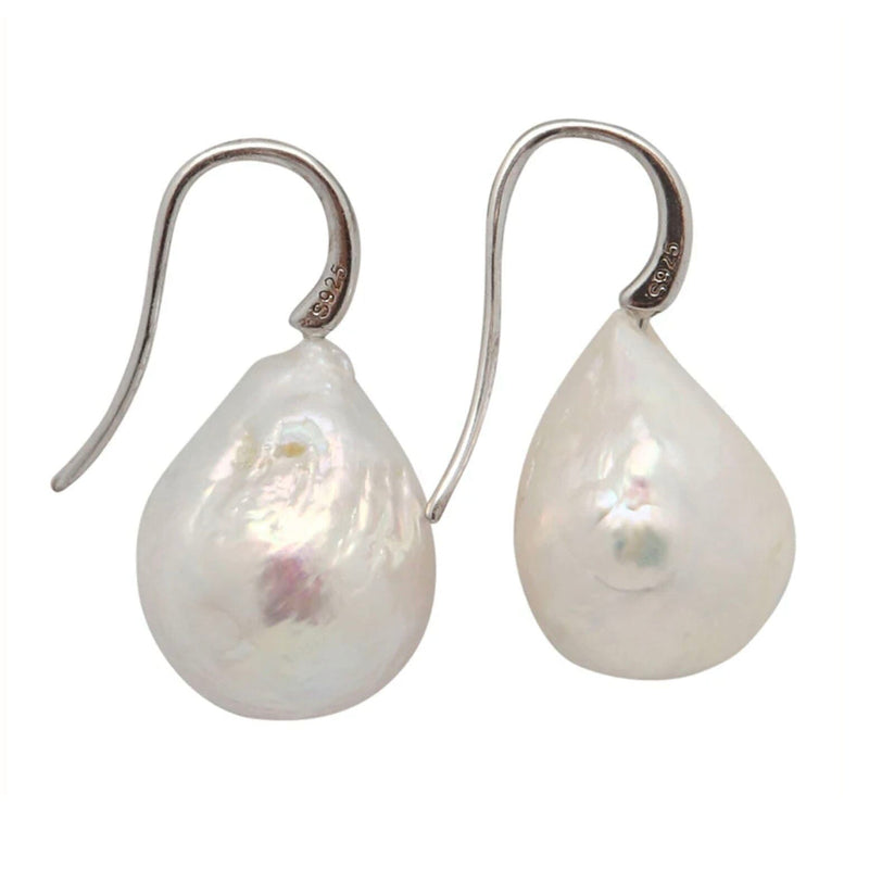 Edison Pearl/Silver Drop Earrings - GP314-01S