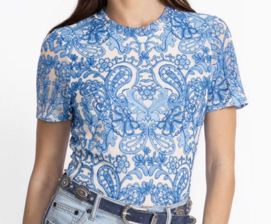 Eleanore Blue Mesh Tee - L13225