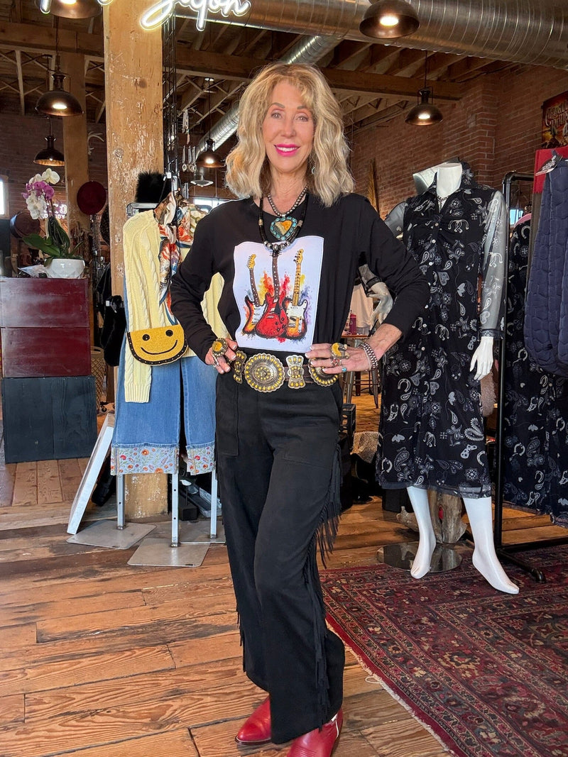 Electric Soul Long Sleeve Black Tee - DT2718