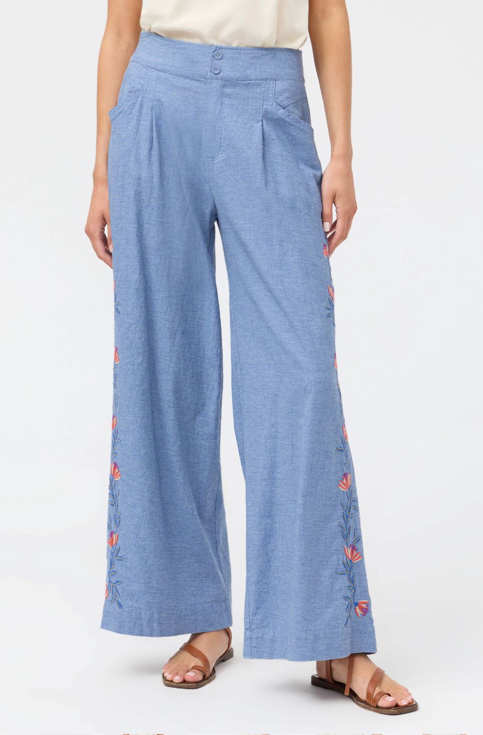 Elizabeth Wide Leg Pleated Pant - W65225