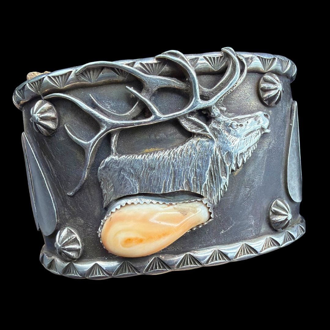 Elk Ivory and Sterling Cuff - CGE9