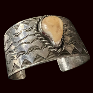Elk Ivory/Sterling Silver Cuff - CGE7
