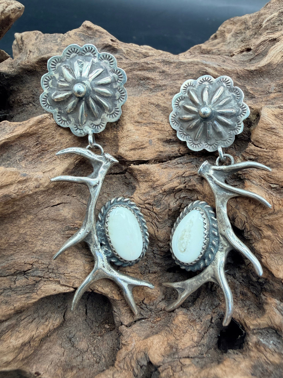 Elk Ivory/Sterling Silver Earrings - EGE1