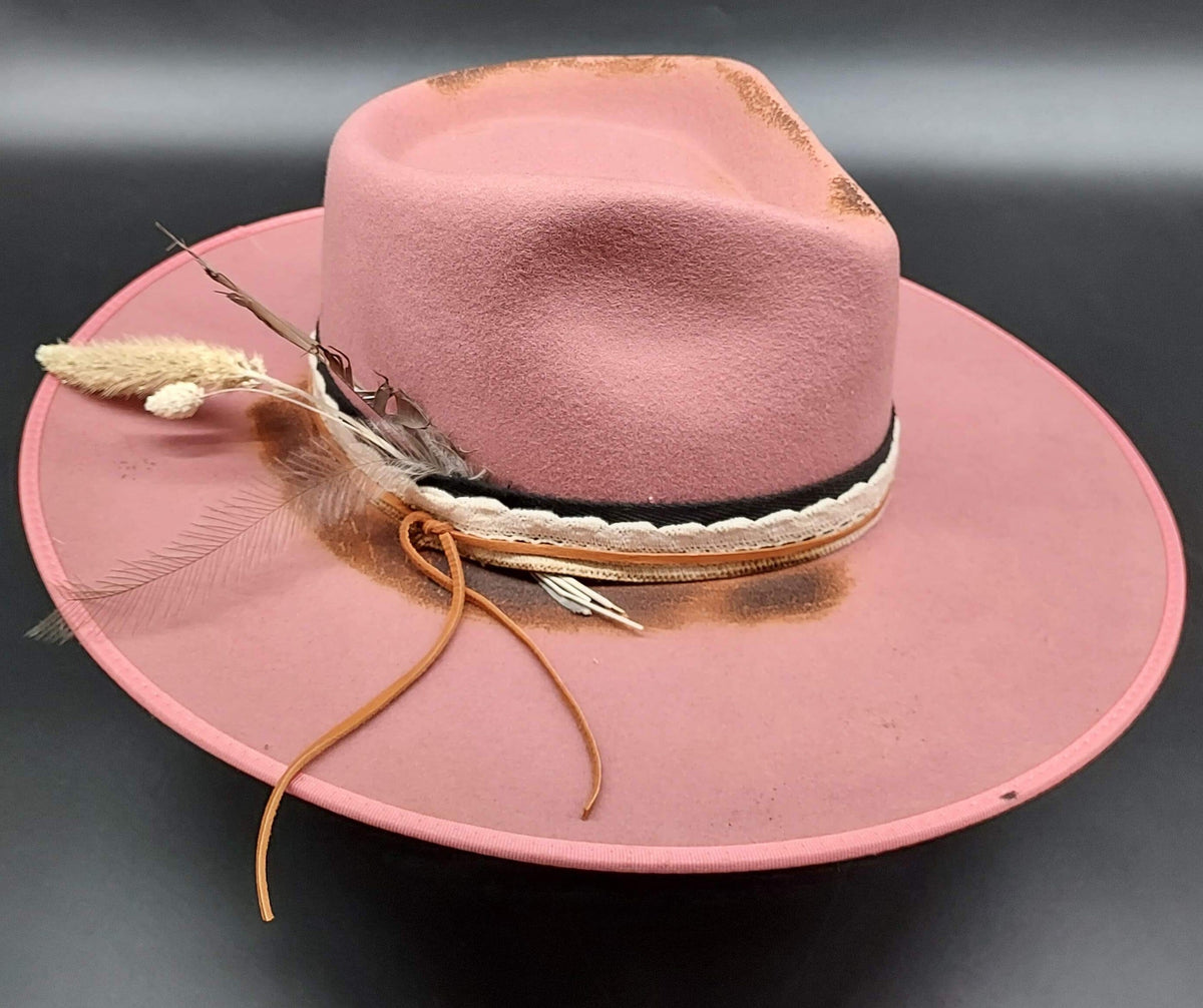 Embellished Rose Felt Hat - HIML60 - Size L