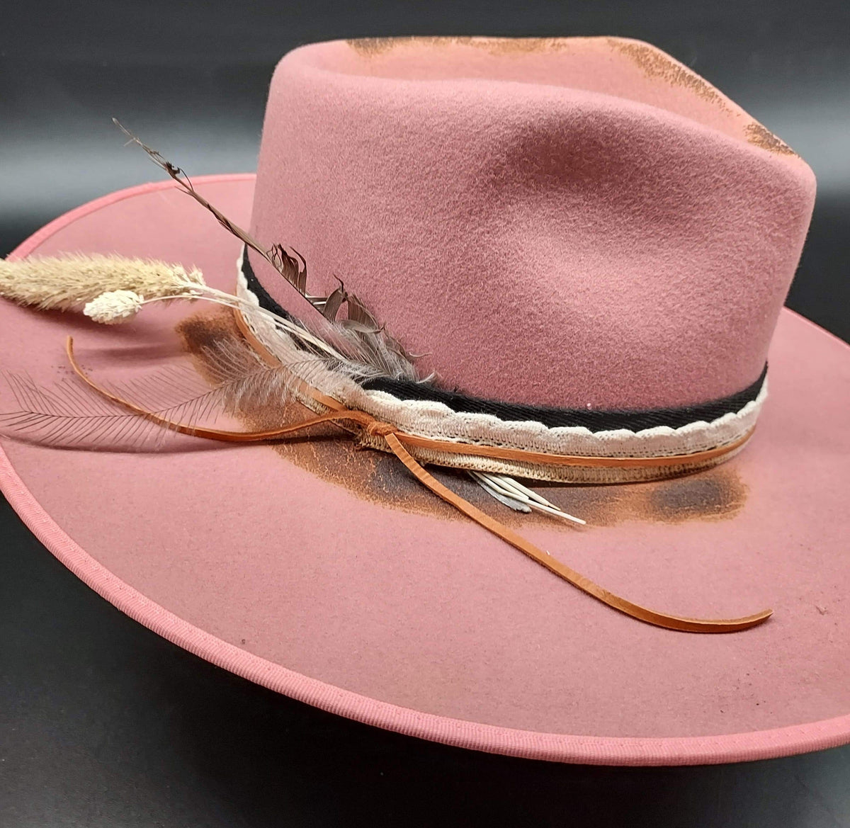 Embellished Rose Felt Hat - HIML60 - Size L