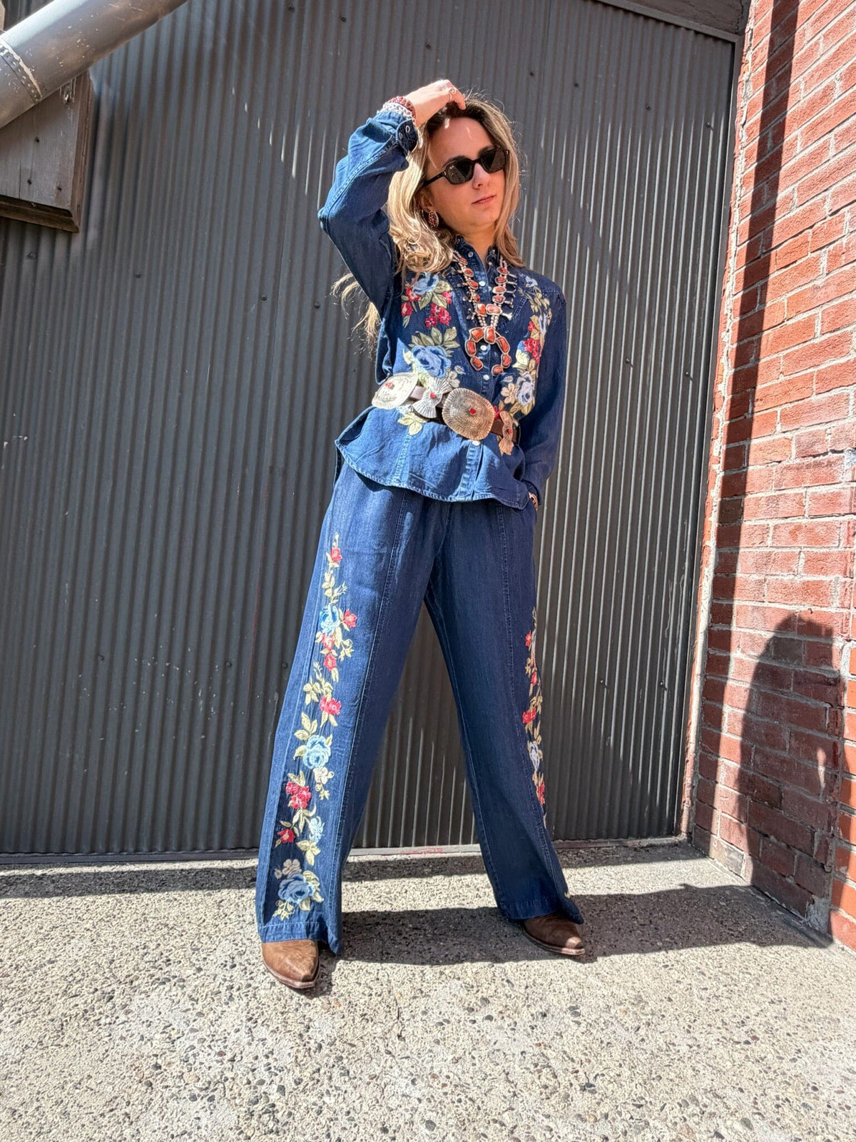 Embroidered Denim Pant - Johnny Was - W65426