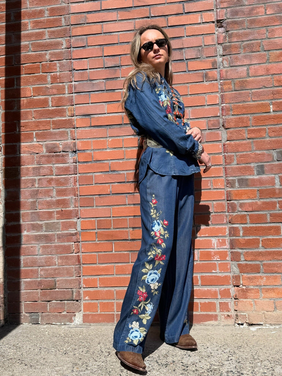 Embroidered Denim Pant - Johnny Was - W65426
