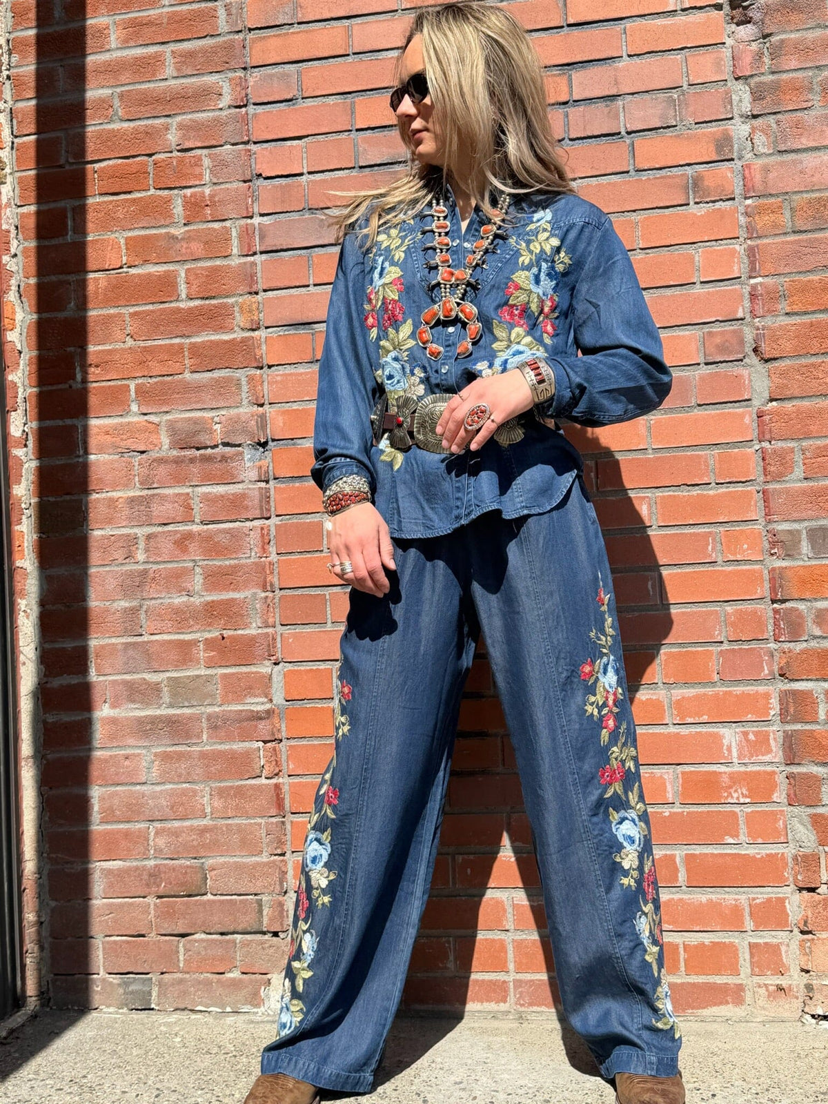 Embroidered Denim Pant - Johnny Was - W65426