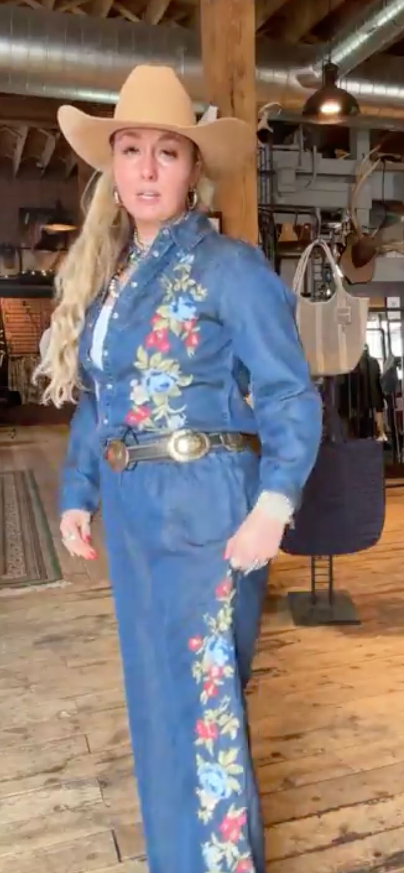 Embroidered Denim Pant - W65426