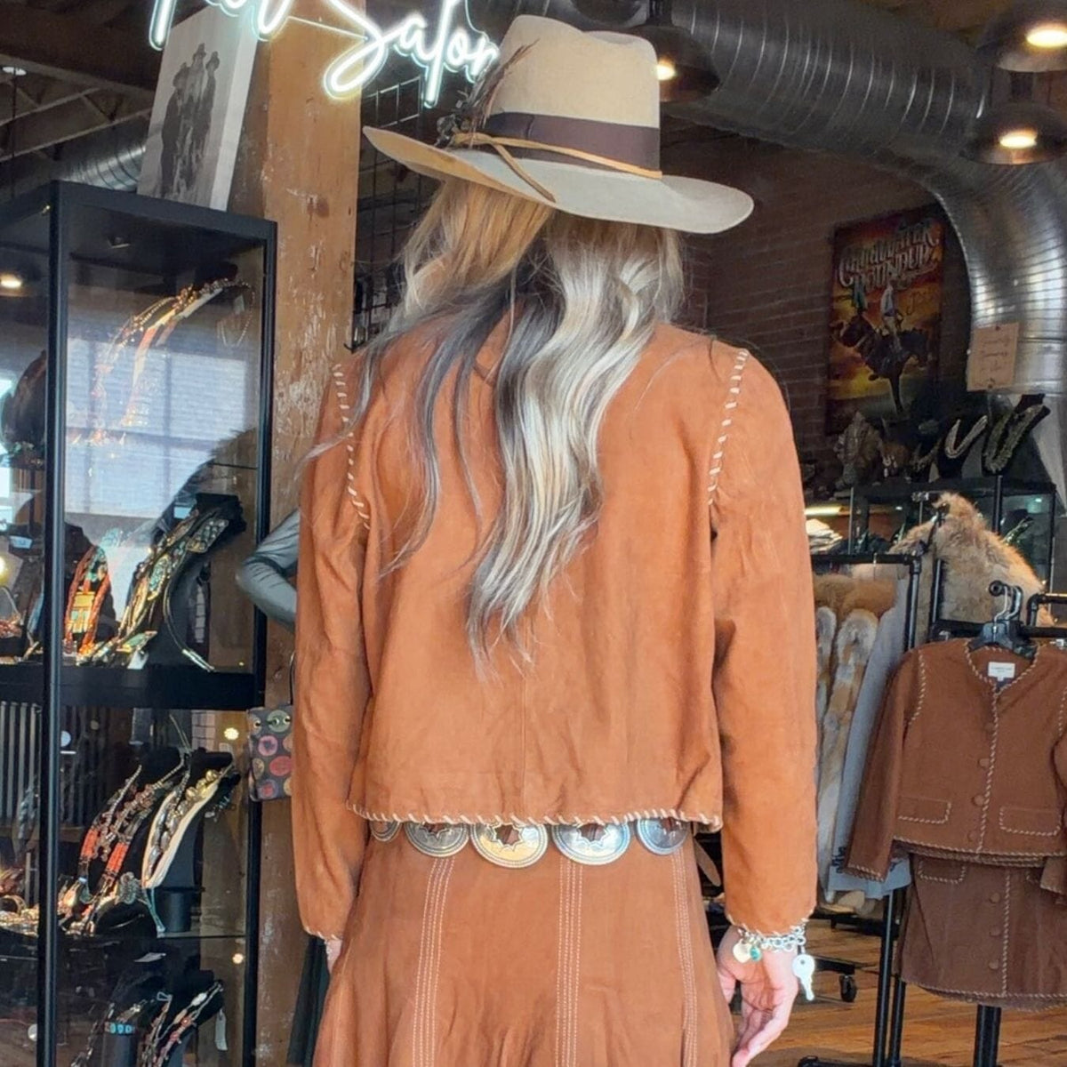 Esme Tan Suede Jacket - 407321