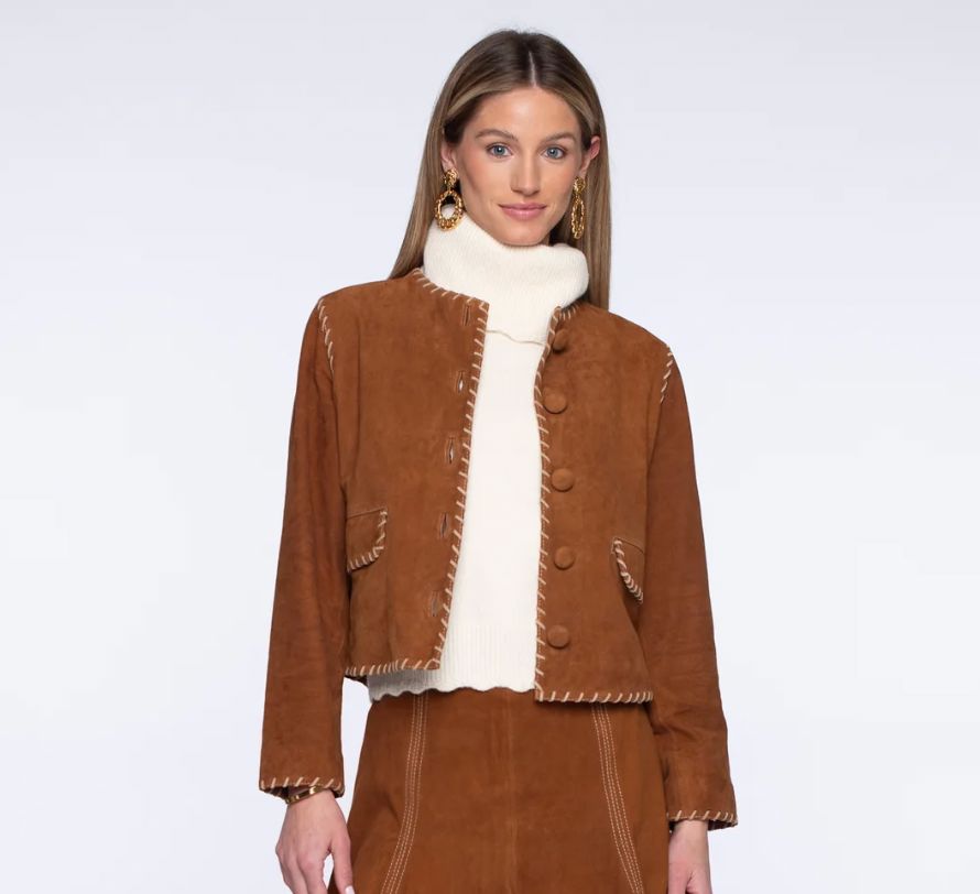 Esme Tan Suede Jacket - 407321