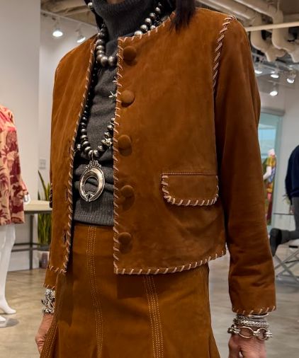 Esme Tan Suede Jacket - 407321