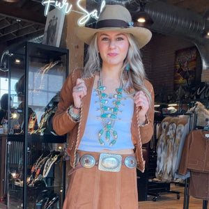 Esme Tan Suede Jacket - 407321