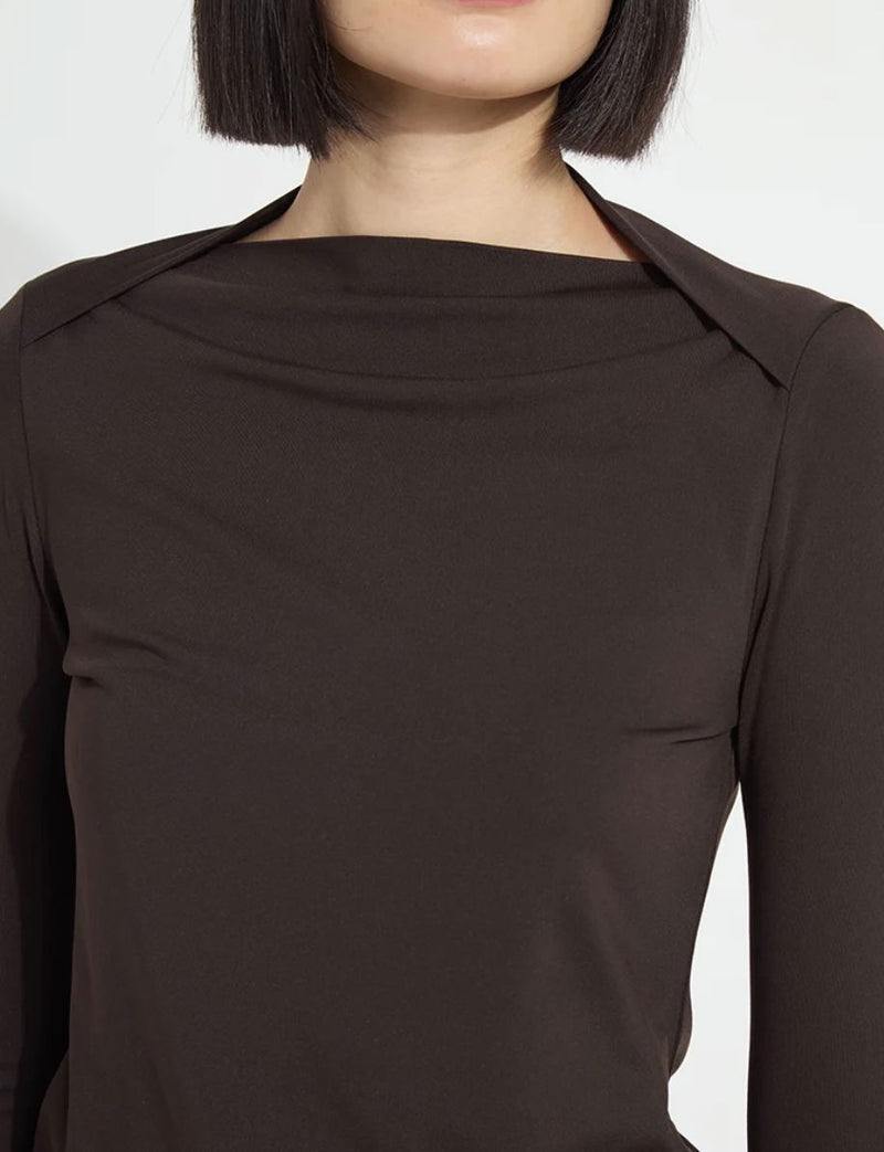 Espresso Boat Neck Top - LY3993