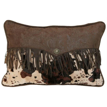 Faux Cowhide/Tooled Leather Pillow - PHE5