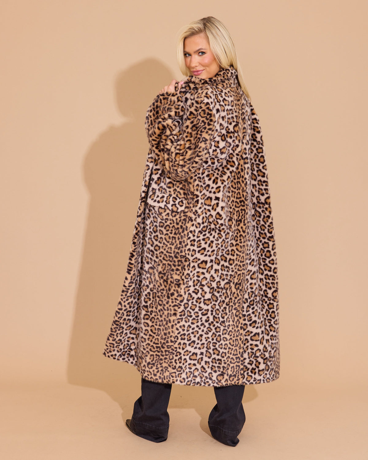 Faux Fur leopard Coat - 36229
