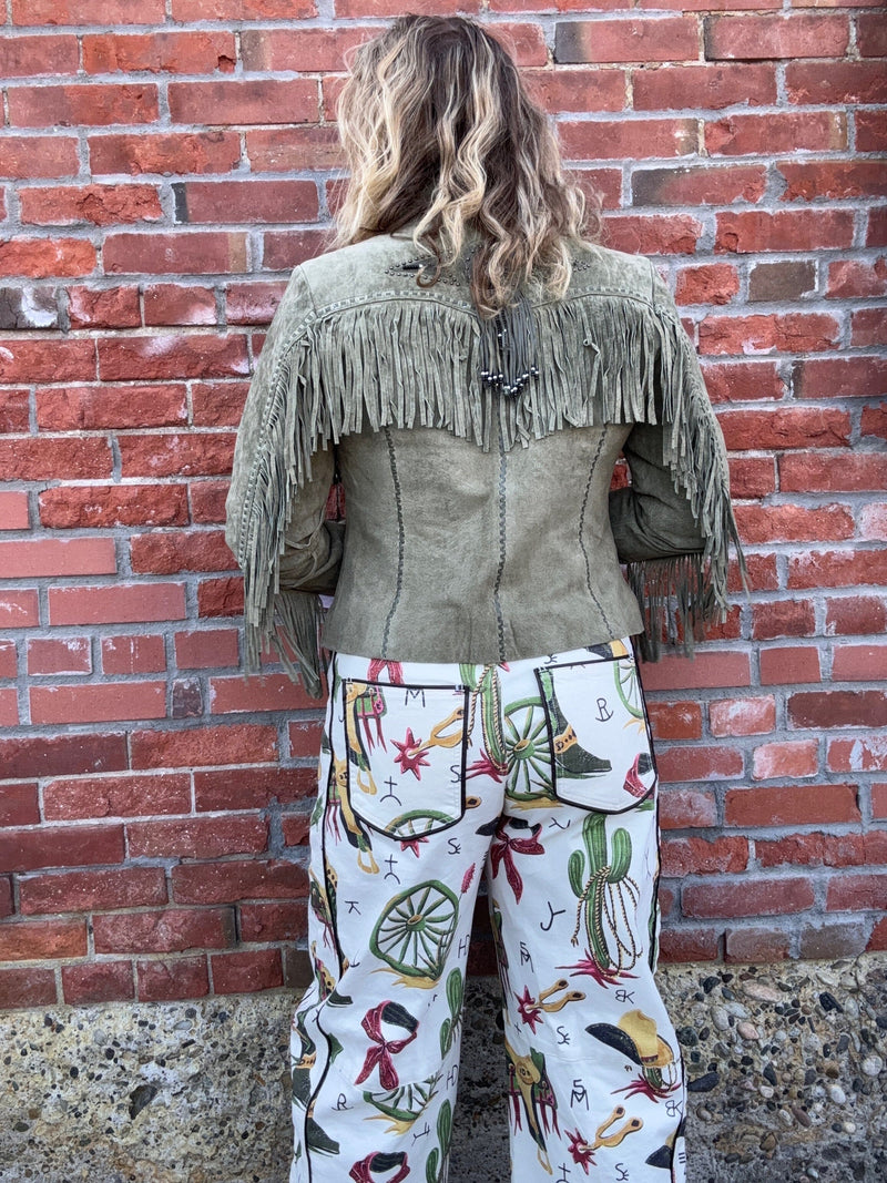 Fawn Olive Fringe Concho Jacket - L152F