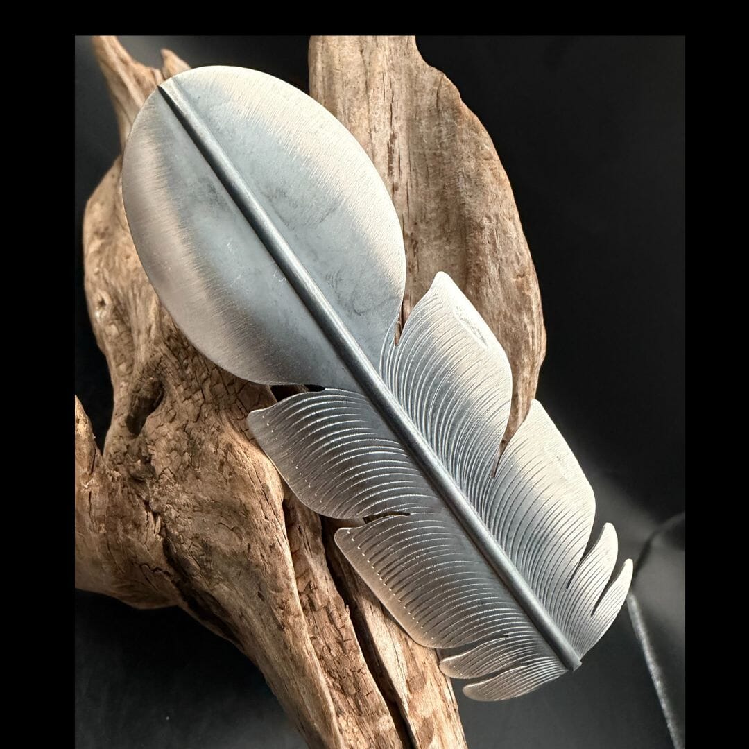 Feather Sterling Hair Broach - HAAZ4