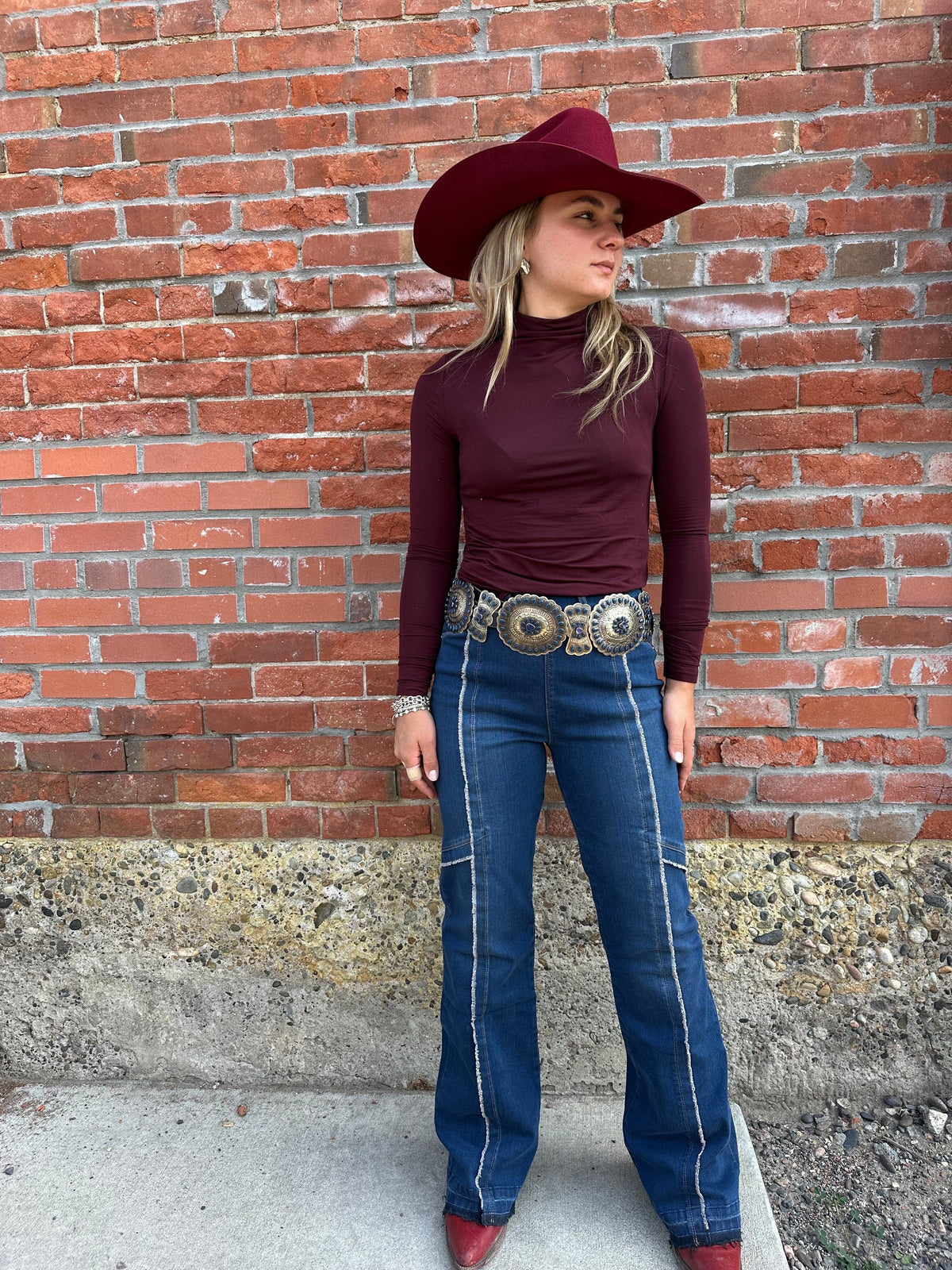 Felicity Fringe Wide Leg Denim Trouser - Lt. Indigo - LY3740