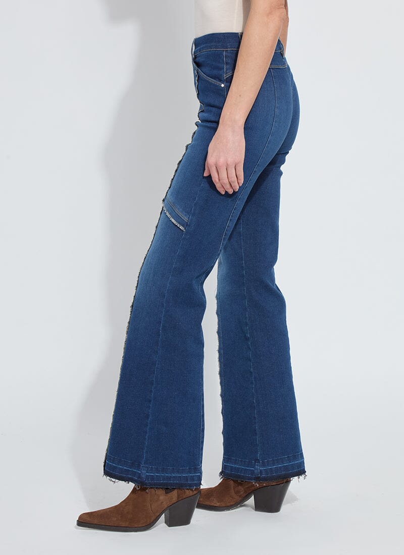 Felicity Fringe Wide Leg Denim Trouser - Lt. Indigo - LY3740