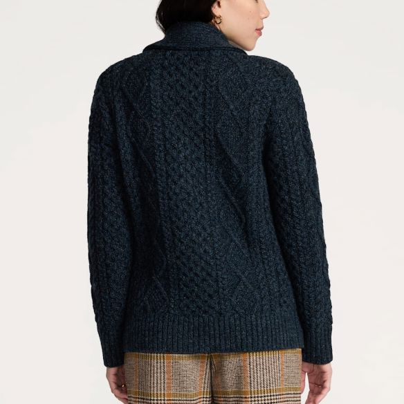 Fishermans Cable Cardigan - Indigo Heather - Pendleton - TC0119B