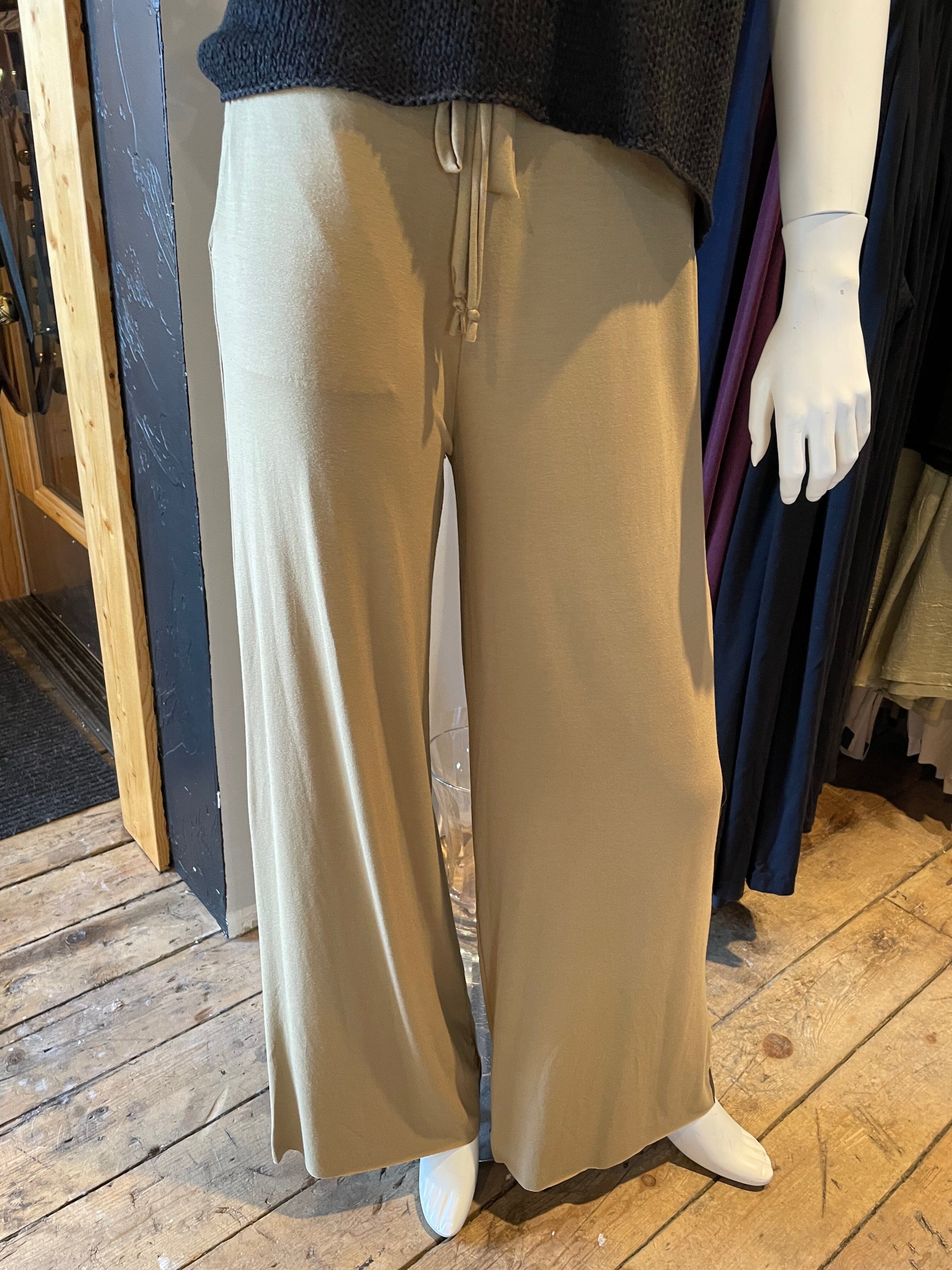 Olive Flare Jersey Trouser - Henriette Steffensen - 99103V – STONE