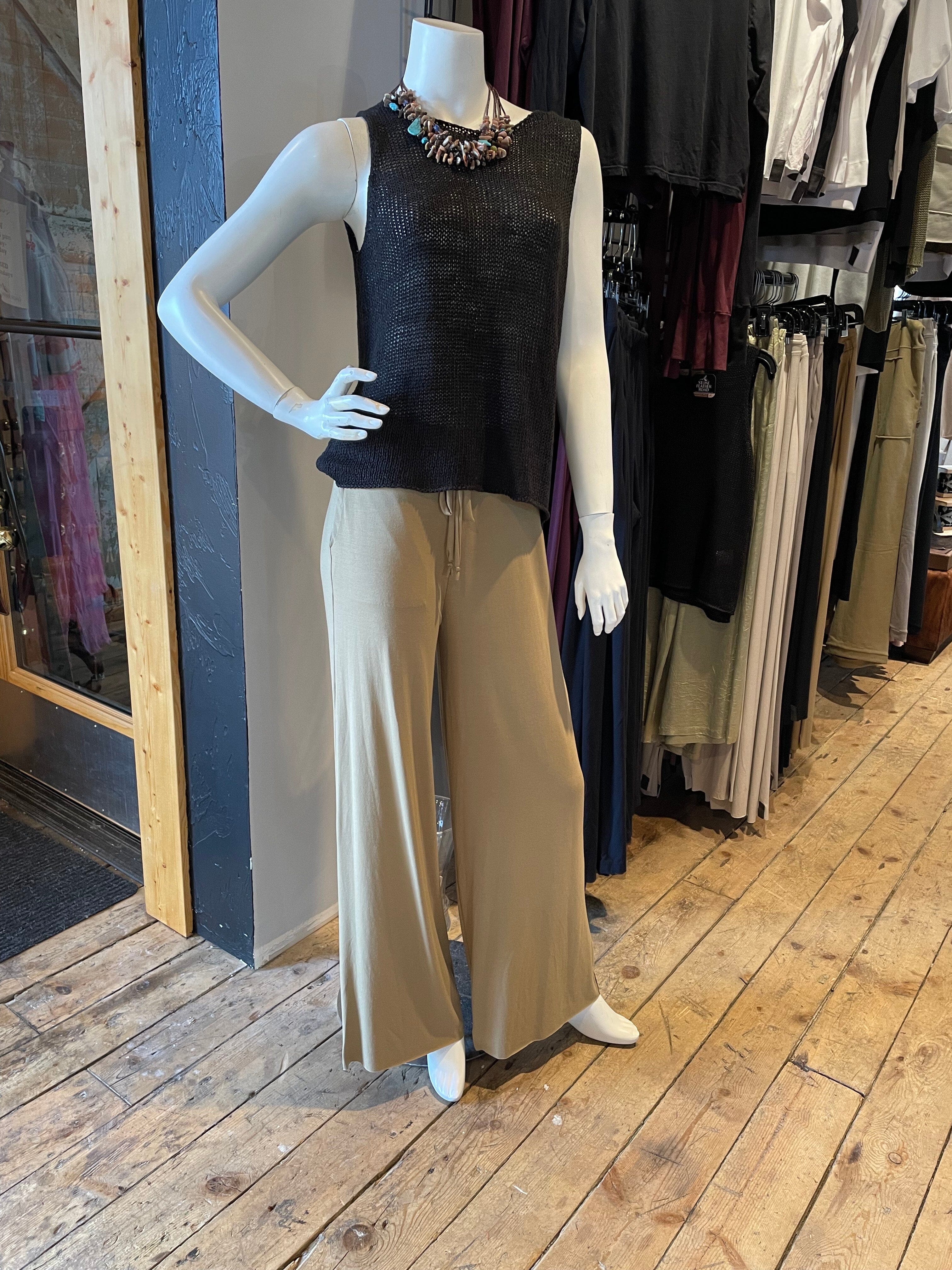 Olive Flare Jersey Trouser - Henriette Steffensen - 99103V – STONE