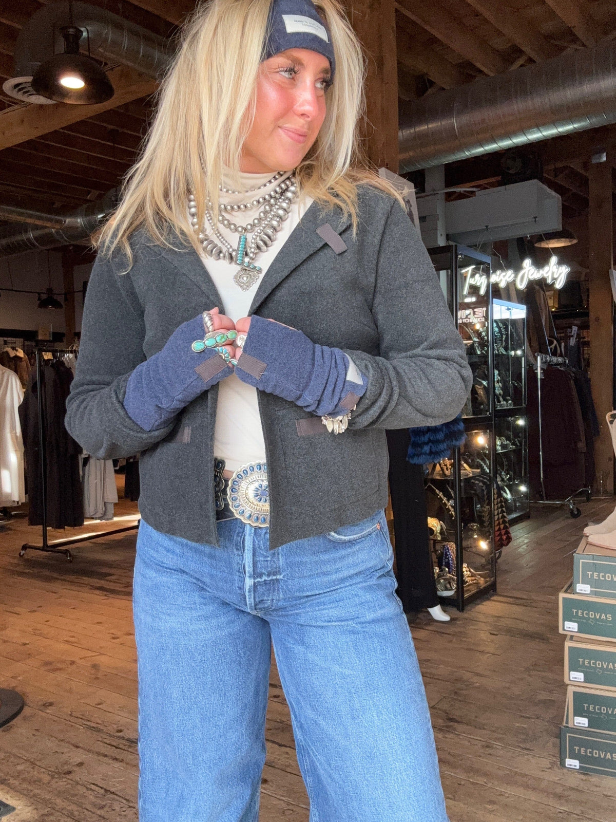 Fleece Short Cardigan - Soft Black - Henriette Steffensen - 7109SB