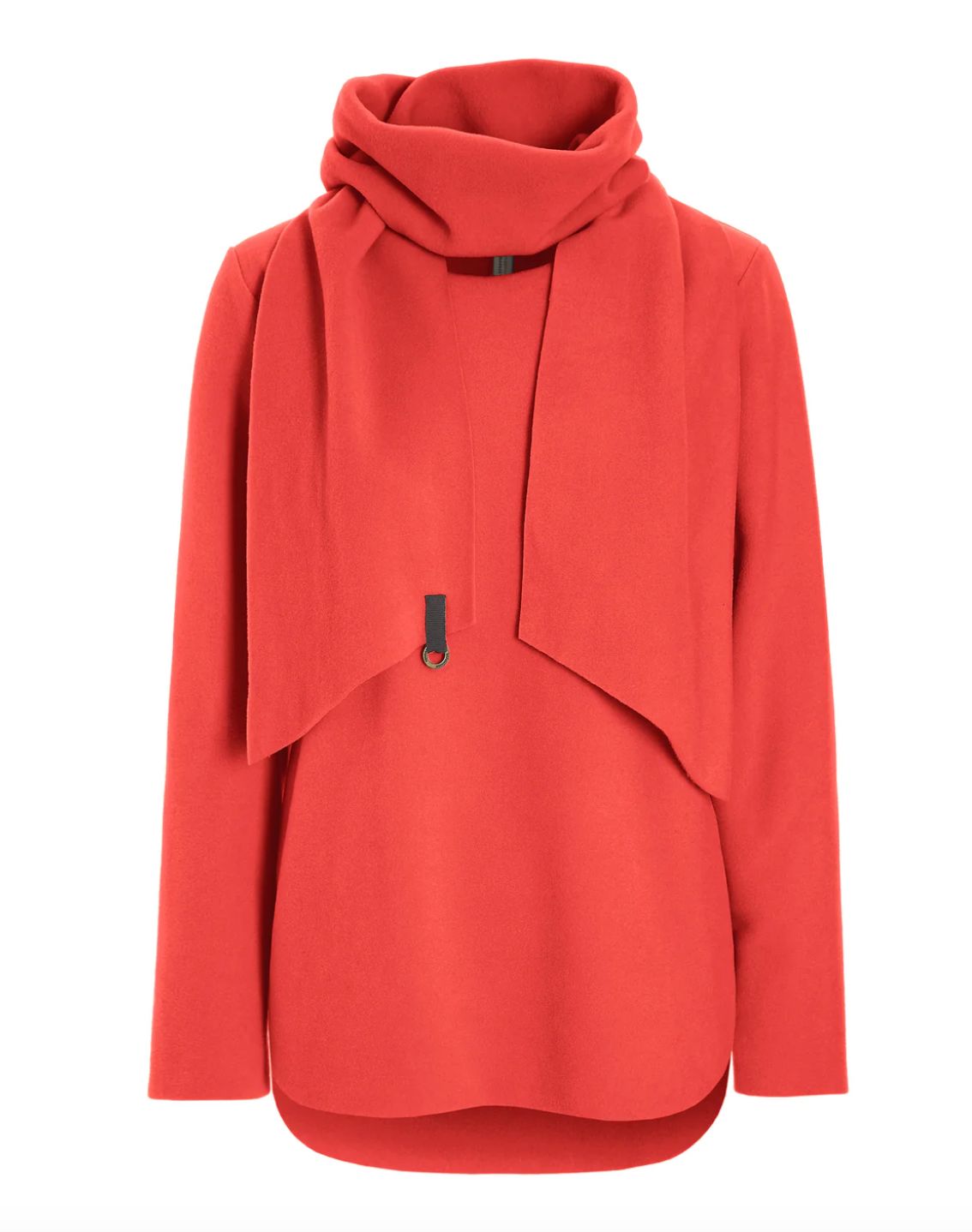 Fleece Top W/Scarf - Tomato - Henriette Steffensen - 1373TM