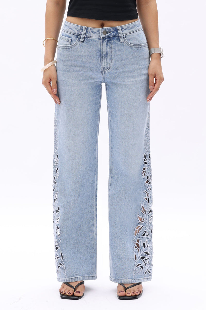 Flora Mid-Rise Cut Out Jeans - BY5309