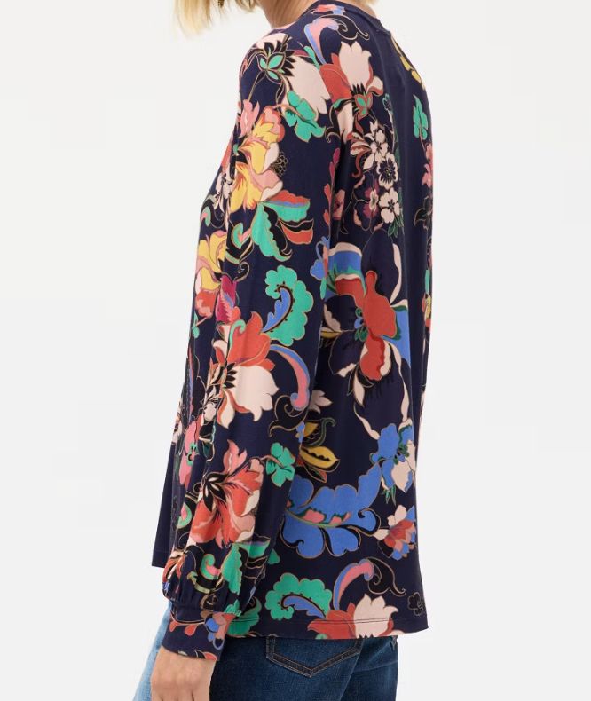 Floral Puffed Sleeve Mock - Johnny Was - T18625
