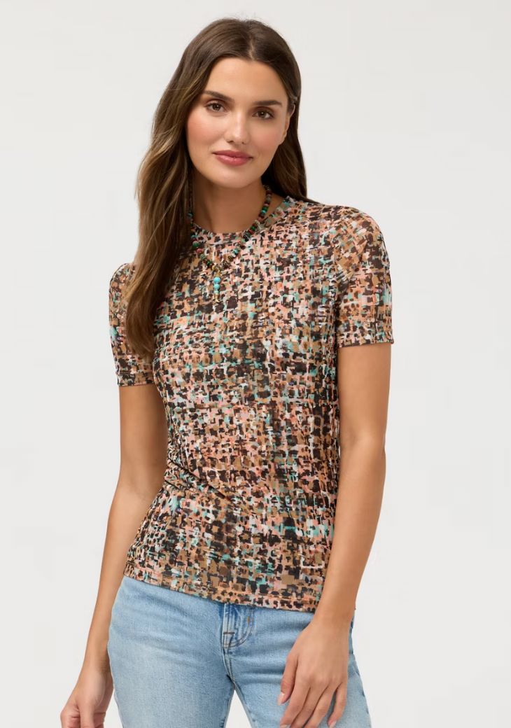 Fontana Mesh Short Sleeve Top - T10326