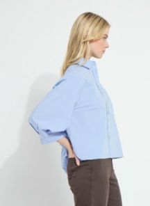 Forget Me Not Blue Oversized Cropped Shirt - LY7441F