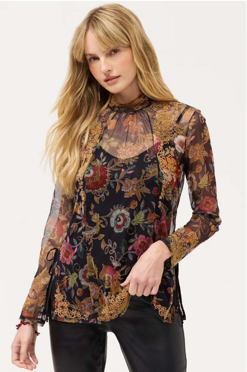 Francisca Mesh Top - Johnny Was - C16225