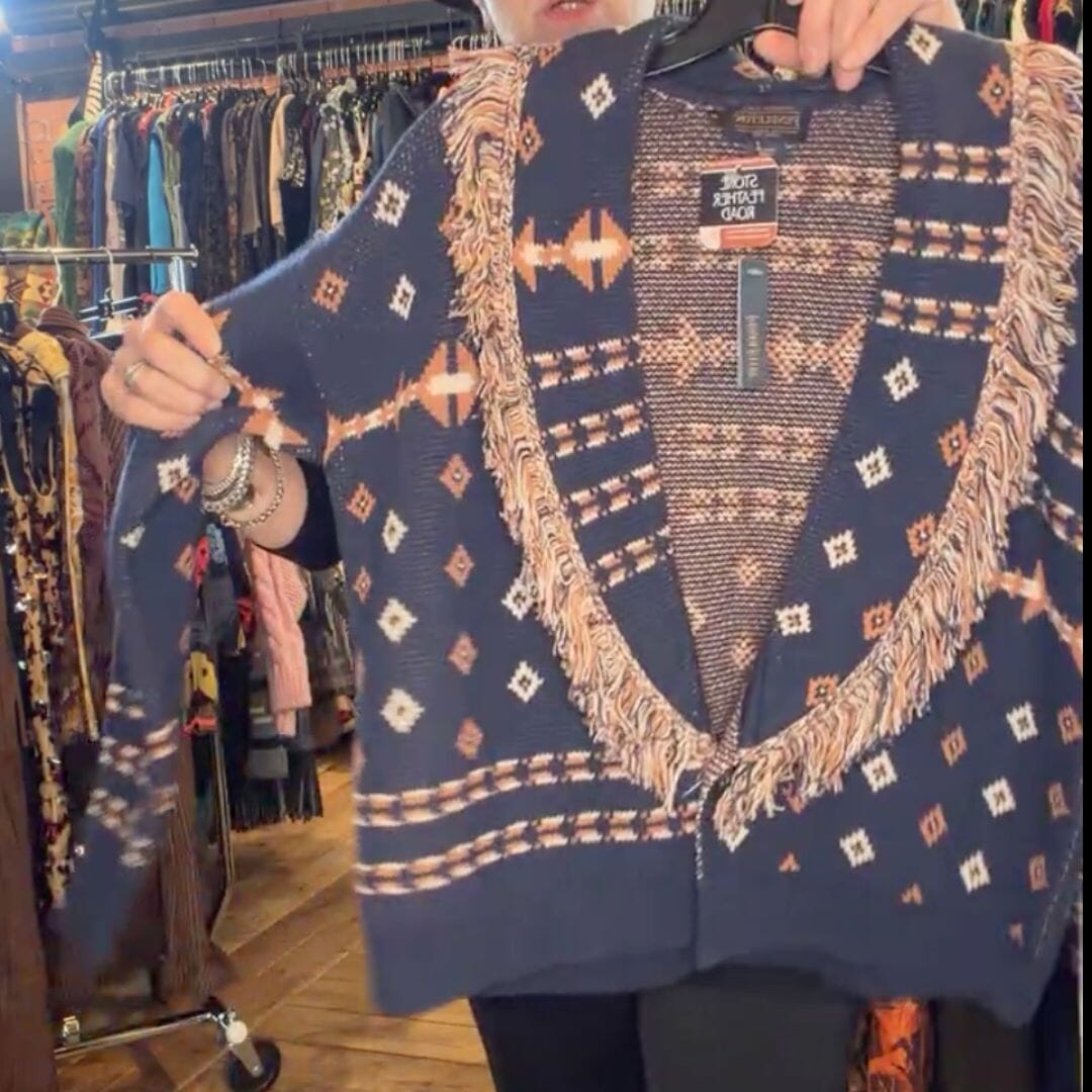 Fringe Navy Cardigan - Pendleton - WPD2