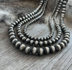German Silver 3 Strand 18" Necklace-6, 8 & 10mm - GSN3SD18