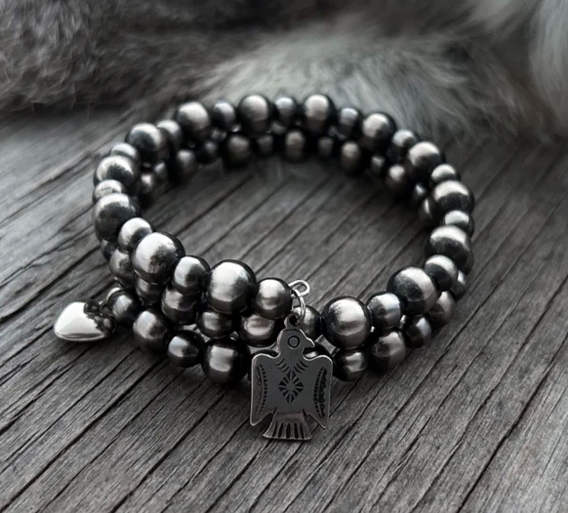 German Silver 6mm & 8mm Wrap Bracelet