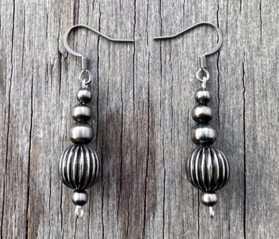 German Silver Drop Earring - ENPR-456P