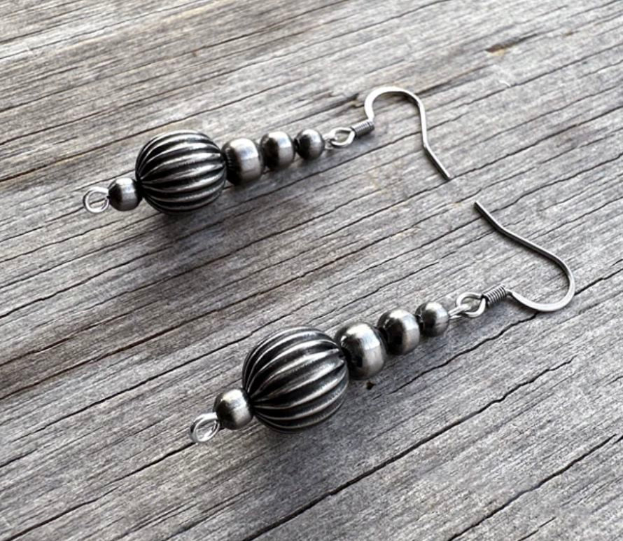 German Silver Drop Earring - ENPR-456P
