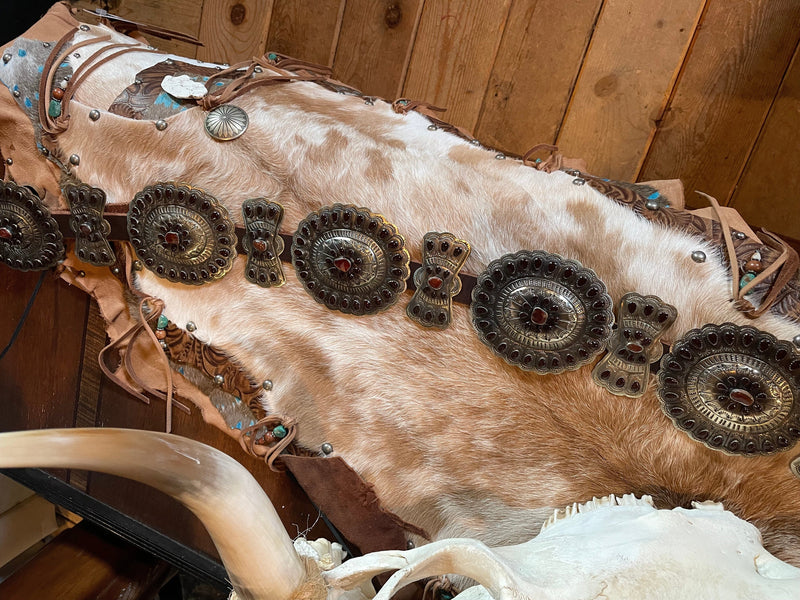 German Silver/Brown Stone/Brown Enamel Belt - BBAR21