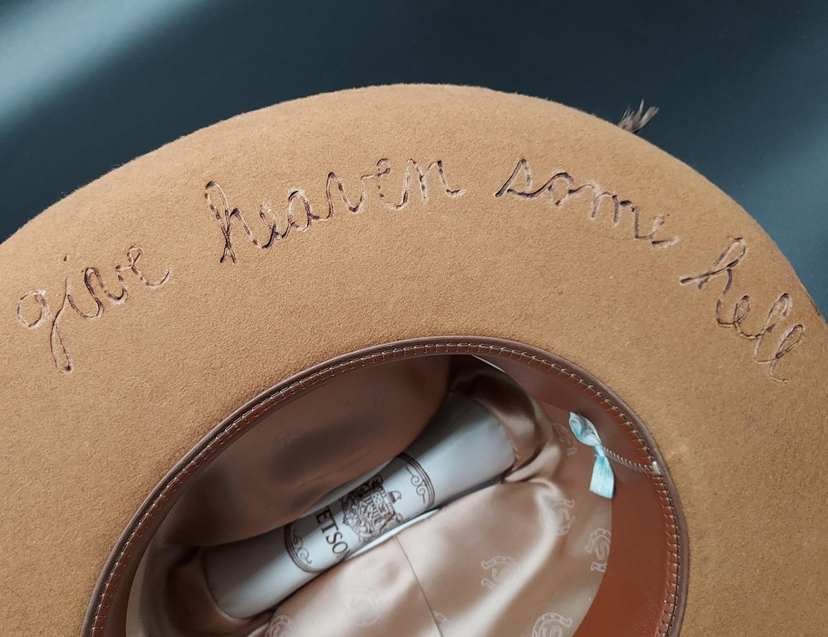 "Give Heaven Some Hell" Embellished Stetson - HIML65 - Size 7 1/4