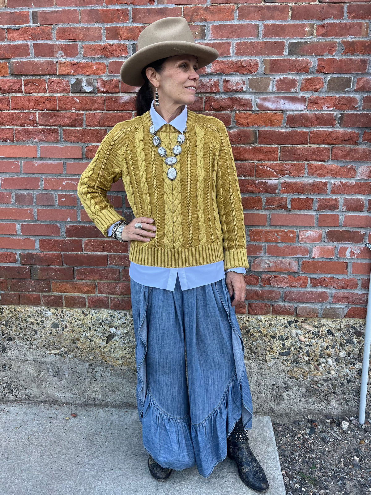 Gold Cable Sweater - Pendleton - TC0100