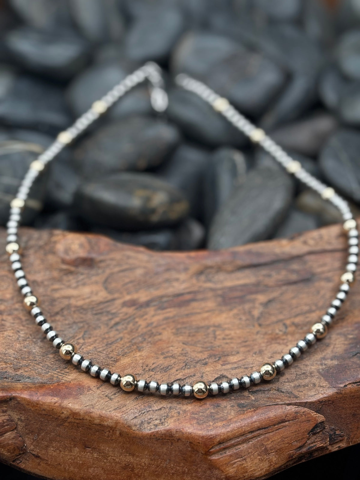 Gold Filled/Sterling Silver Bead Necklace - NSW85