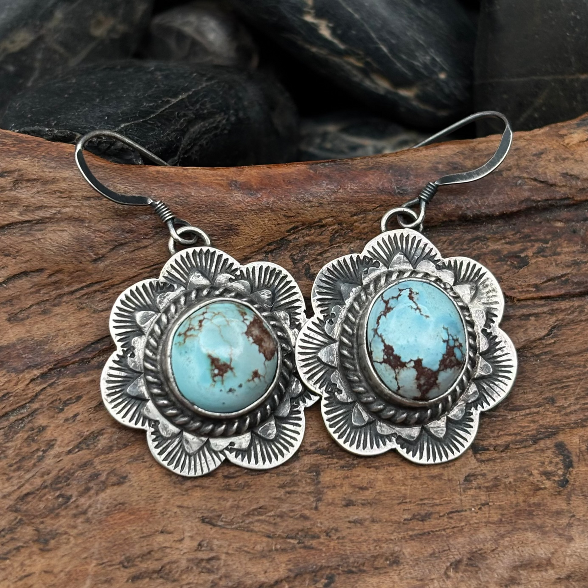 Golden Hills Turquoise Concho Earring - EAZ184