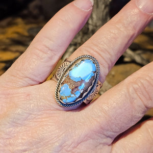 Golden Hills Turquoise Oval Ring - Size 10-1/2 - RSW24