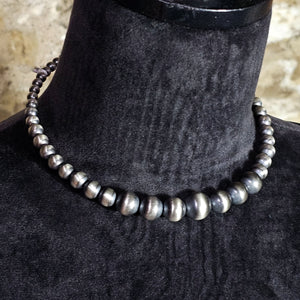 Graduated Choker / Sterling Silver Pearls - NSW46