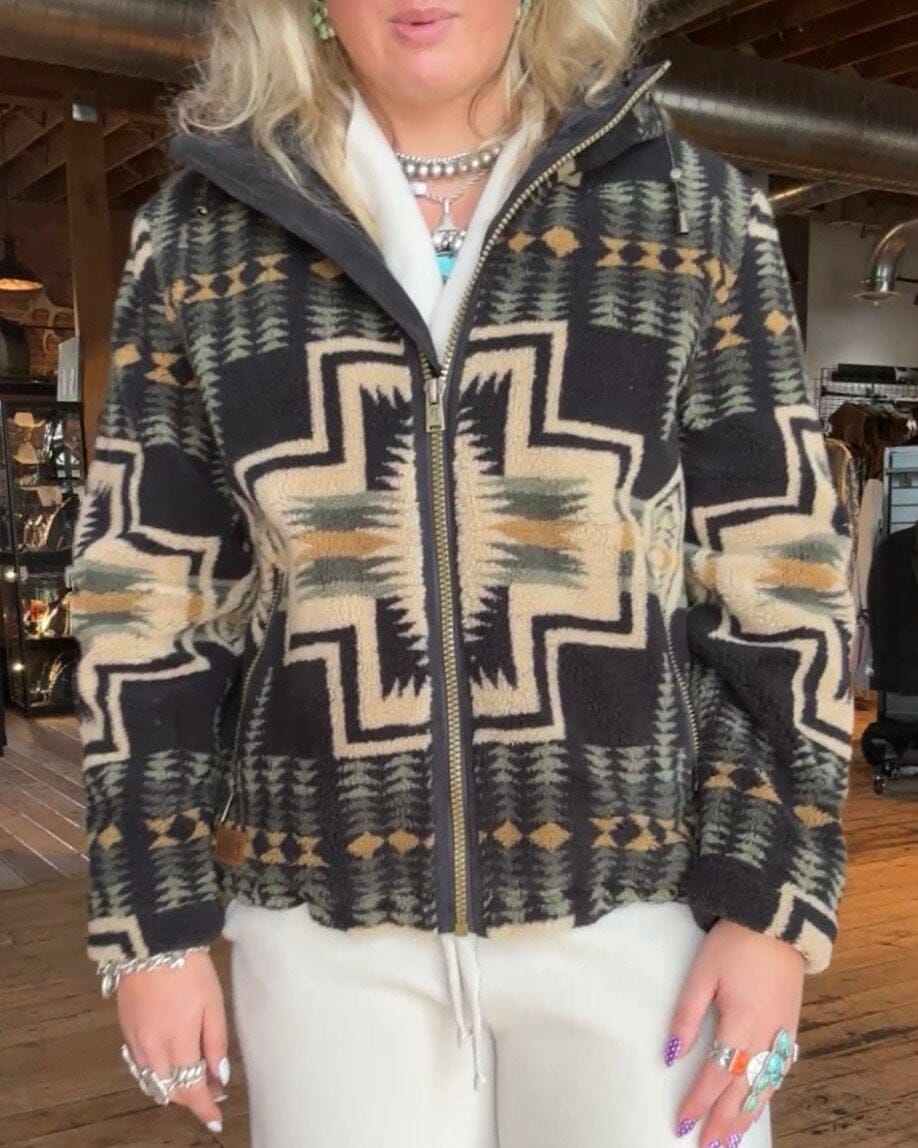 Green Cottonwood Hooded Bomber - Pendleton - C1465